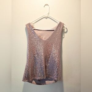 R&M Richards Sparkling Sequin Tank Top - Pink